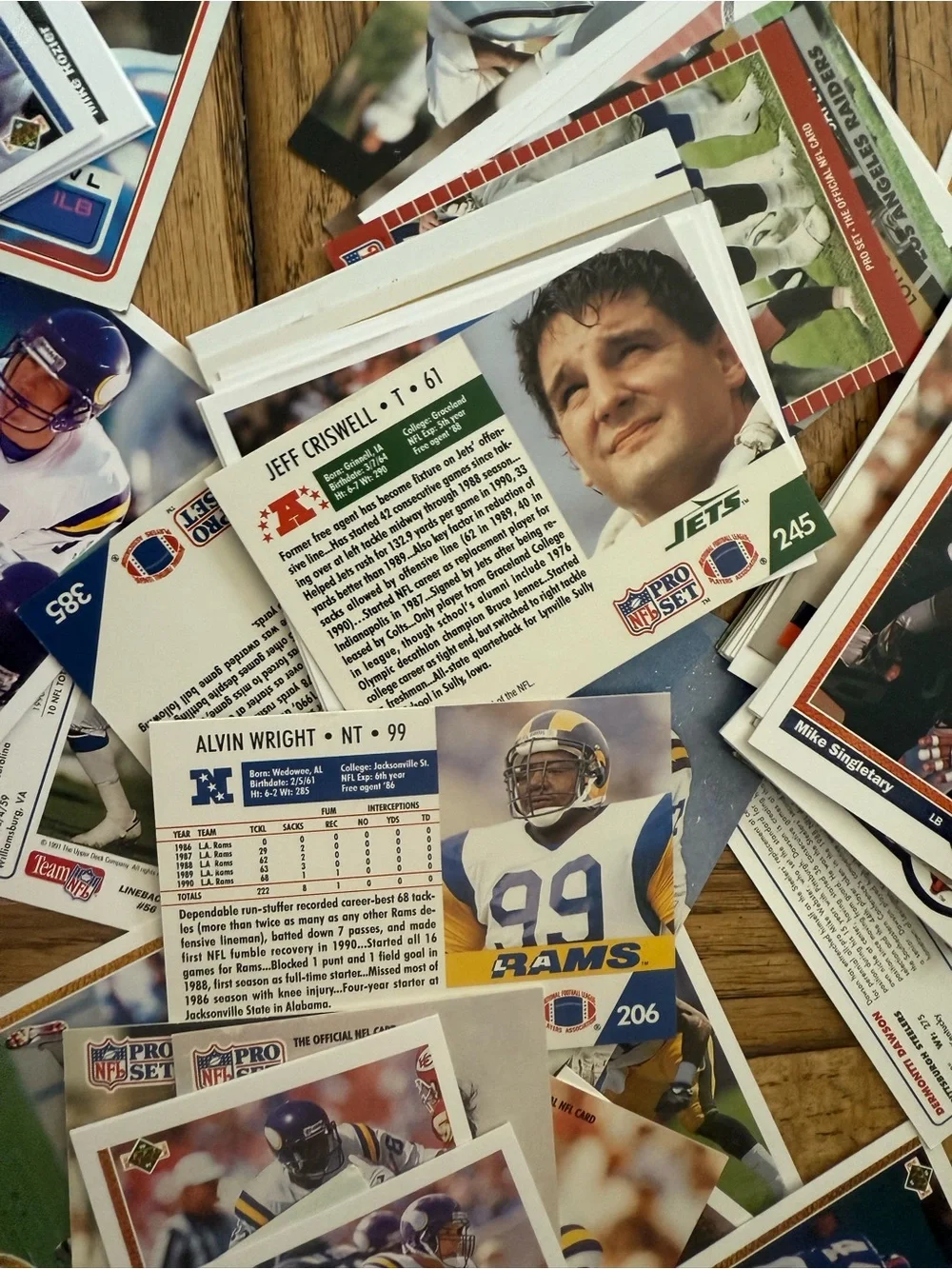 Large Lot of Football Trading Cards in Zip Bag - Multicolor